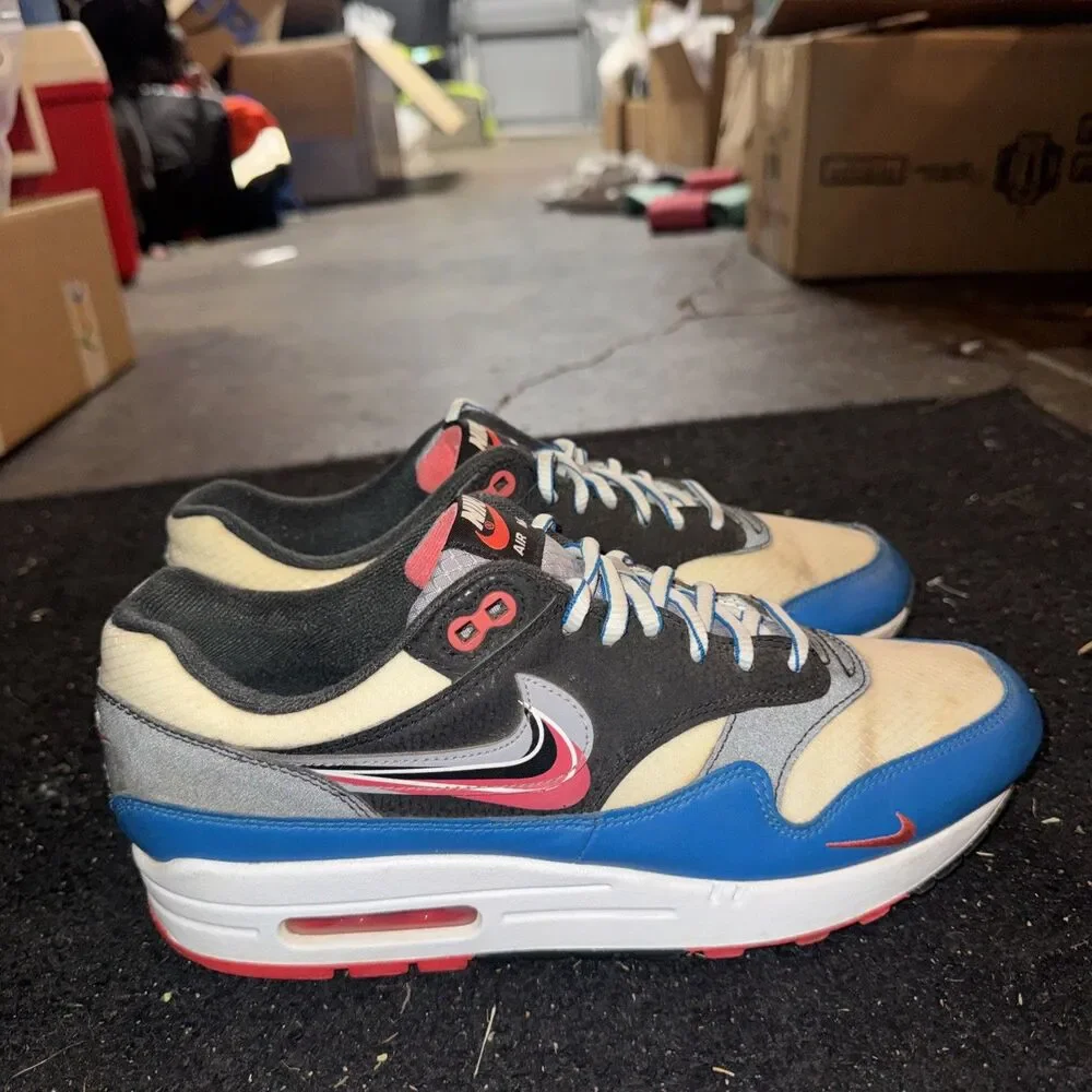 Nike Mens Air Max 1 CT1623-001 Multicolor Lace Up Low Top Sneaker Shoes Sz 8.5 - Picture 1 of 7